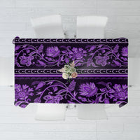 Violet tablecloth with purple floral and buta ornament border