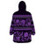 Azerbaijan Wearable Blanket Hoodie Traditional Pattern Ornament With Flowers Buta Violet - Wonder Print Shop