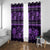 Azerbaijan Window Curtain Traditional Pattern Ornament With Flowers Buta Violet - Wonder Print Shop