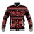 Azerbaijan Baseball Jacket Traditional Pattern Ornament With Flowers Buta Red LT9 - Wonder Print Shop