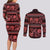 Azerbaijan Couples Matching Long Sleeve Bodycon Dress and Long Sleeve Button Shirts Traditional Pattern Ornament With Flowers Buta Red LT9 - Wonder Print Shop