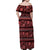 Azerbaijan Family Matching Off Shoulder Maxi Dress and Hawaiian Shirt Traditional Pattern Ornament With Flowers Buta Red LT9 - Wonder Print Shop