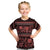 Azerbaijan Kid T Shirt Traditional Pattern Ornament With Flowers Buta Red - Wonder Print Shop