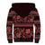 Azerbaijan Sherpa Hoodie Traditional Pattern Ornament With Flowers Buta Red - Wonder Print Shop