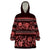 Azerbaijan Wearable Blanket Hoodie Traditional Pattern Ornament With Flowers Buta Red - Wonder Print Shop