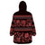 Azerbaijan Wearable Blanket Hoodie Traditional Pattern Ornament With Flowers Buta Red - Wonder Print Shop