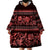 Azerbaijan Wearable Blanket Hoodie Traditional Pattern Ornament With Flowers Buta Red - Wonder Print Shop