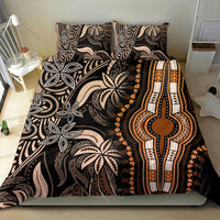 Tribal patterned duvet cover set with large gold cross-like emblem on black and beige