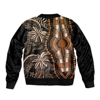 Unisex bomber jacket, black with gold and orange tribal panel and large center motif