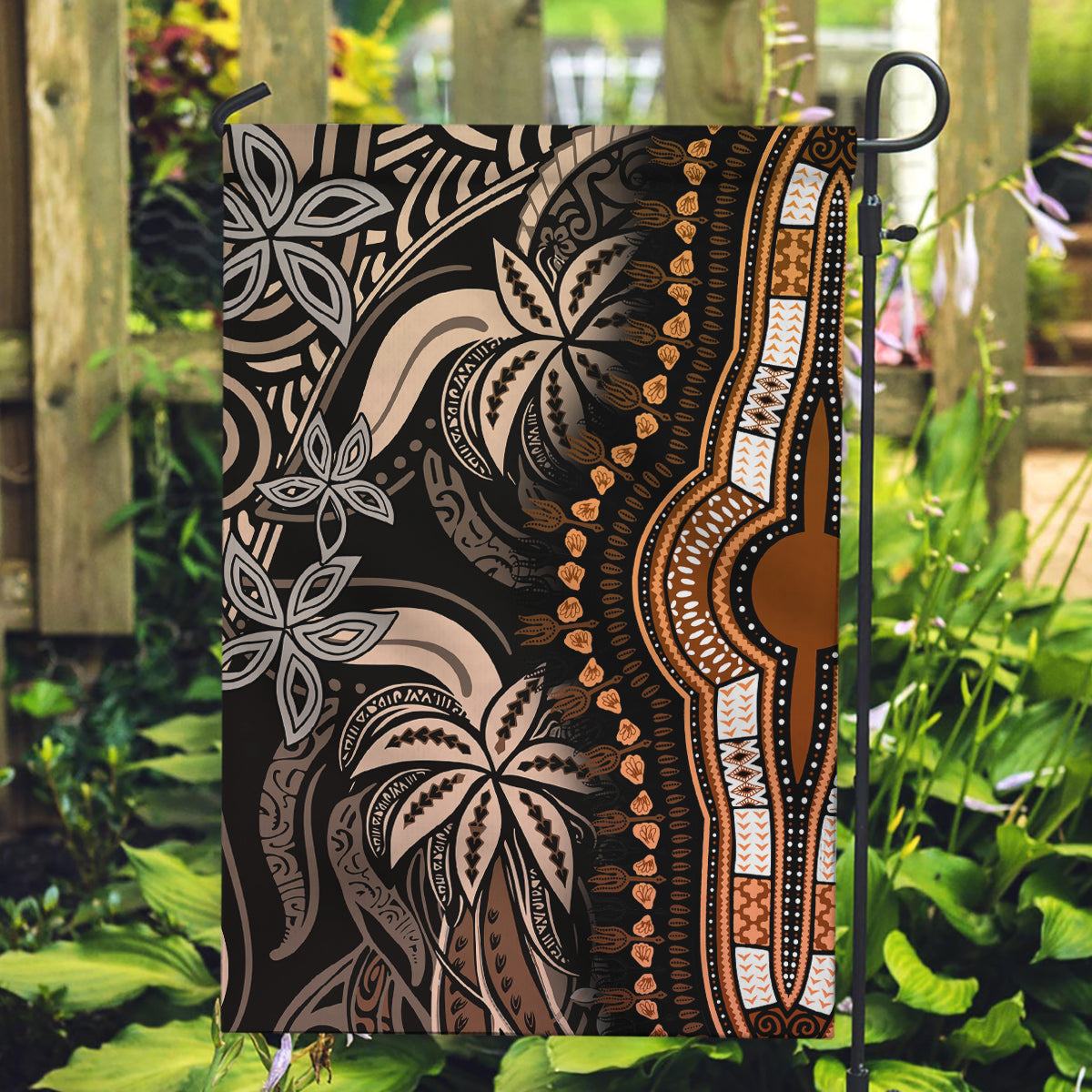 Polynesia Dashiki Garden Flag Polynesia and Africa Traditional Special Together Gold - Wonder Print Shop