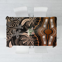 Dark dashiki-style tablecloth with ornate gold, brown, and cream motifs