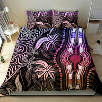 Dashiki bedding set with purple, pink, and black tribal design, symmetrical floral patterns