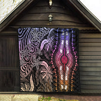 Dashiki-inspired quilt hanging, black with purple and pink geometric ornamental print