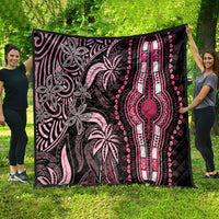 Pink and black dashiki quilt featuring ornate striped trim and hand-shaped medallion