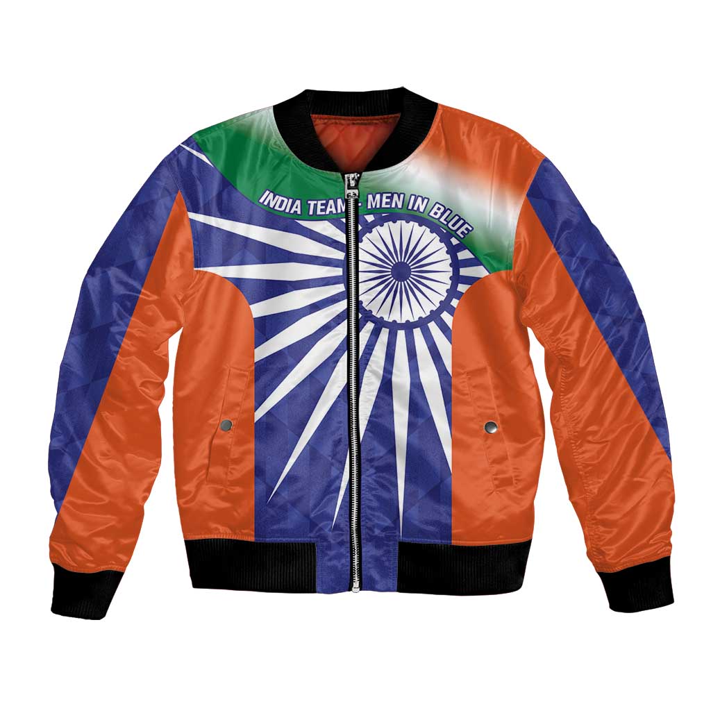 India Cricket Custom Bomber Jacket Ashoka Chakra with Flag Style LT9 - Wonder Print Shop