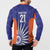 India Cricket Custom Button Sweatshirt Ashoka Chakra with Flag Style LT9 - Wonder Print Shop