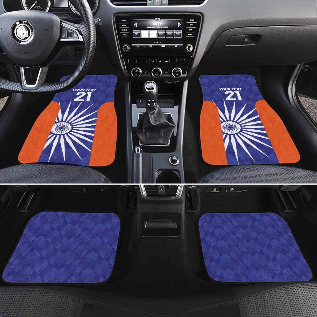 India Cricket Custom Car Mats Ashoka Chakra with Flag Style LT9 - Wonder Print Shop