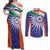 India Cricket Custom Couples Matching Off Shoulder Maxi Dress and Long Sleeve Button Shirt Ashoka Chakra with Flag Style LT9 - Wonder Print Shop