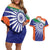 India Cricket Custom Couples Matching Off Shoulder Short Dress and Hawaiian Shirt Ashoka Chakra with Flag Style LT9 - Wonder Print Shop