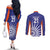 India Cricket Custom Couples Matching Off The Shoulder Long Sleeve Dress and Long Sleeve Button Shirt Ashoka Chakra with Flag Style