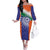 India Cricket Custom Family Matching Off The Shoulder Long Sleeve Dress and Hawaiian Shirt Ashoka Chakra with Flag Style - Wonder Print Shop