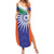 India Cricket Custom Family Matching Summer Maxi Dress and Hawaiian Shirt Ashoka Chakra with Flag Style - Wonder Print Shop