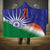 India Cricket Custom Hooded Blanket Ashoka Chakra with Flag Style