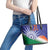 India Cricket Custom Leather Tote Bag Ashoka Chakra with Flag Style - Wonder Print Shop