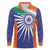 India Cricket Custom Long Sleeve Polo Shirt Ashoka Chakra with Flag Style - Wonder Print Shop