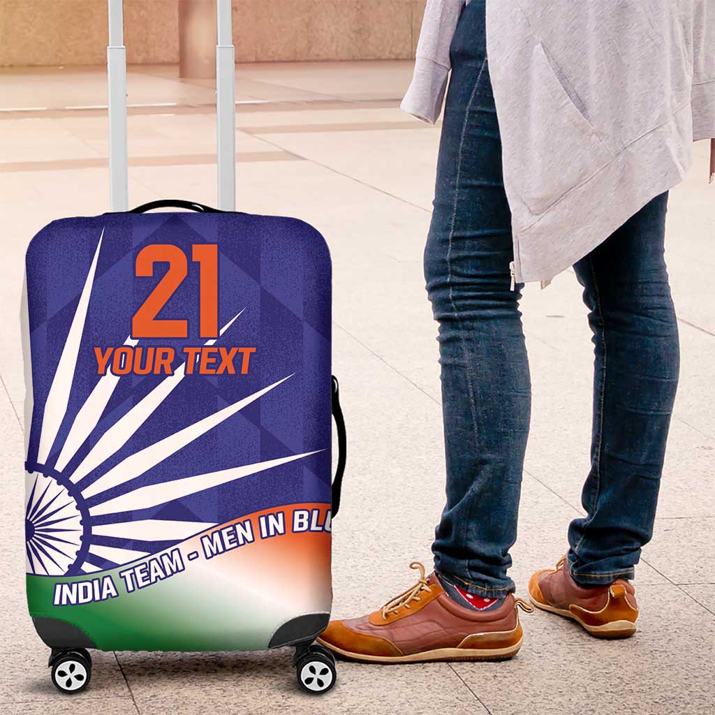 India Cricket Custom Luggage Cover Ashoka Chakra with Flag Style