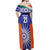 India Cricket Custom Off Shoulder Maxi Dress Ashoka Chakra with Flag Style - Wonder Print Shop