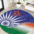 India Cricket Custom Round Carpet Ashoka Chakra with Flag Style