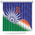 India Cricket Custom Shower Curtain Ashoka Chakra with Flag Style