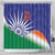 India Cricket Custom Shower Curtain Ashoka Chakra with Flag Style