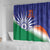 India Cricket Custom Shower Curtain Ashoka Chakra with Flag Style