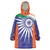 India Cricket Custom Wearable Blanket Hoodie Ashoka Chakra with Flag Style - Wonder Print Shop