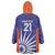 India Cricket Custom Wearable Blanket Hoodie Ashoka Chakra with Flag Style - Wonder Print Shop