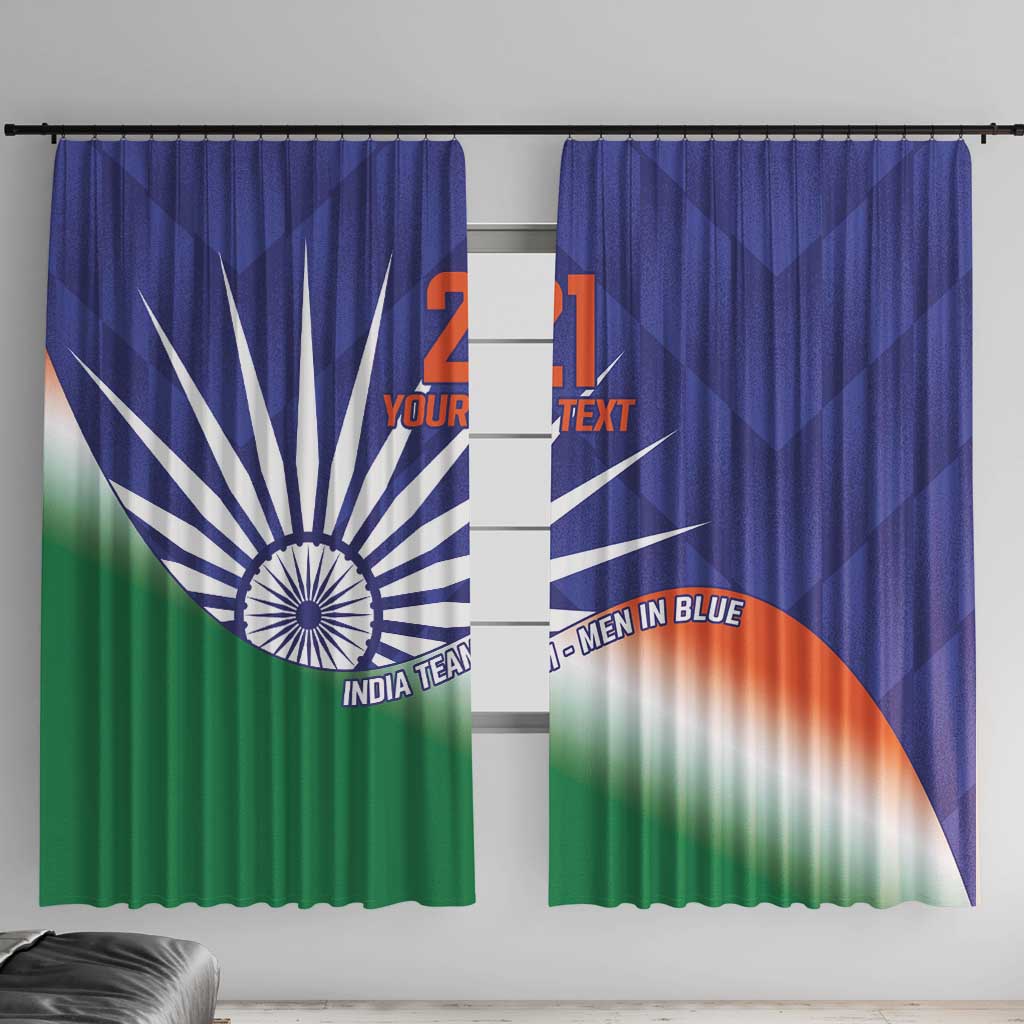 India Cricket Custom Window Curtain Ashoka Chakra with Flag Style - Wonder Print Shop