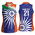 India Cricket Custom Women Sleeveless Polo Shirt Ashoka Chakra with Flag Style