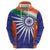 India Cricket Custom Zip Hoodie Ashoka Chakra with Flag Style