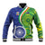 India Vs Australian Cricket Custom Baseball Jacket Ashoka Chakra and Aboriginal Together LT9 - Wonder Print Shop