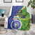 India Vs Australian Cricket Custom Blanket Ashoka Chakra and Aboriginal Together