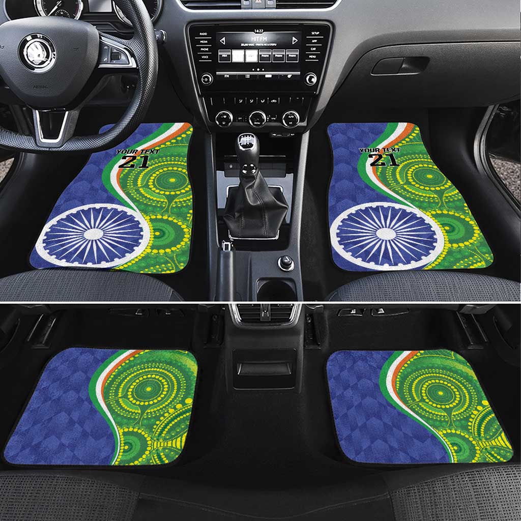 India Vs Australian Cricket Custom Car Mats Ashoka Chakra and Aboriginal Together LT9 - Wonder Print Shop