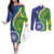 India Vs Australian Cricket Custom Couples Matching Off The Shoulder Long Sleeve Dress and Long Sleeve Button Shirt Ashoka Chakra and Aboriginal Together