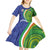 India Vs Australian Cricket Custom Kid Short Sleeve Dress Ashoka Chakra and Aboriginal Together - Wonder Print Shop