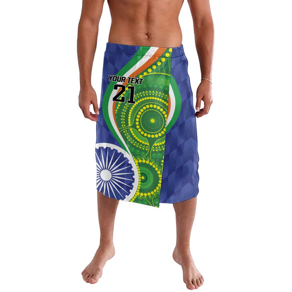 India Vs Australian Cricket Custom Lavalava Ashoka Chakra and Aboriginal Together - Wonder Print Shop