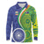 India Vs Australian Cricket Custom Long Sleeve Polo Shirt Ashoka Chakra and Aboriginal Together - Wonder Print Shop