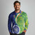 India Vs Australian Cricket Custom Long Sleeve Polo Shirt Ashoka Chakra and Aboriginal Together - Wonder Print Shop