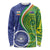 India Vs Australian Cricket Custom Long Sleeve Shirt Ashoka Chakra and Aboriginal Together - Wonder Print Shop