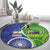 India Vs Australian Cricket Custom Round Carpet Ashoka Chakra and Aboriginal Together